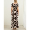 image:imageGRECERELLE Women Summer Casual Maxi Long Dress Short Sleeve Crew Neck with Pockets Size S3XLApricot Geometry