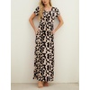 image:imageGRECERELLE Women Summer Casual Maxi Long Dress Short Sleeve Crew Neck with Pockets Size S3XLApricot Geometry