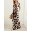 image:imageGRECERELLE Women Summer Casual Maxi Long Dress Short Sleeve Crew Neck with Pockets Size S3XLApricot Geometry
