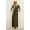 image:imageGRECERELLE Women Summer Casual Maxi Long Dress Short Sleeve Crew Neck with Pockets Size S3XLArmy Green