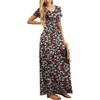 image:imageGRECERELLE Women Summer Casual Maxi Long Dress Short Sleeve Crew Neck with Pockets Size S3XLBlack Daffodil