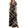 image:imageGRECERELLE Women Summer Casual Maxi Long Dress Short Sleeve Crew Neck with Pockets Size S3XLBlack Rectangle