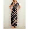 image:imageGRECERELLE Women Summer Casual Maxi Long Dress Short Sleeve Crew Neck with Pockets Size S3XLBlack Rectangle