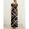 image:imageGRECERELLE Women Summer Casual Maxi Long Dress Short Sleeve Crew Neck with Pockets Size S3XLBlack Rectangle