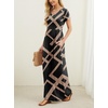 image:imageGRECERELLE Women Summer Casual Maxi Long Dress Short Sleeve Crew Neck with Pockets Size S3XLBlack Rectangle