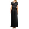 image:imageGRECERELLE Women Summer Casual Maxi Long Dress Short Sleeve Crew Neck with Pockets Size S3XLBlack Striped