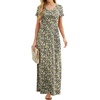 image:imageGRECERELLE Women Summer Casual Maxi Long Dress Short Sleeve Crew Neck with Pockets Size S3XLBlack Yellow Floral