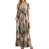 image:imageGRECERELLE Women Summer Casual Maxi Long Dress Short Sleeve Crew Neck with Pockets Size S3XLCamou Green Pink