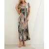 image:imageGRECERELLE Women Summer Casual Maxi Long Dress Short Sleeve Crew Neck with Pockets Size S3XLCamou Green Pink