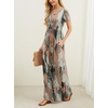 image:imageGRECERELLE Women Summer Casual Maxi Long Dress Short Sleeve Crew Neck with Pockets Size S3XLCamou Green Pink