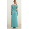 image:imageGRECERELLE Women Summer Casual Maxi Long Dress Short Sleeve Crew Neck with Pockets Size S3XLCyan