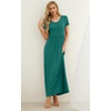 image:imageGRECERELLE Women Summer Casual Maxi Long Dress Short Sleeve Crew Neck with Pockets Size S3XLEmerald Blue