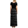 image:imageGRECERELLE Women Summer Casual Maxi Long Dress Short Sleeve Crew Neck with Pockets Size S3XLFlowerblack Stripe