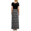 image:imageGRECERELLE Women Summer Casual Maxi Long Dress Short Sleeve Crew Neck with Pockets Size S3XLFlowerblack White