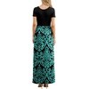 image:imageGRECERELLE Women Summer Casual Maxi Long Dress Short Sleeve Crew Neck with Pockets Size S3XLFlowerblue Green