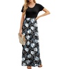image:imageGRECERELLE Women Summer Casual Maxi Long Dress Short Sleeve Crew Neck with Pockets Size S3XLFlowerwhite Lily
