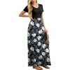 image:imageGRECERELLE Women Summer Casual Maxi Long Dress Short Sleeve Crew Neck with Pockets Size S3XLFlowerwhite Lily