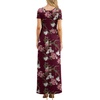image:imageGRECERELLE Women Summer Casual Maxi Long Dress Short Sleeve Crew Neck with Pockets Size S3XLFlowerwine Red