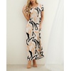 image:imageGRECERELLE Women Summer Casual Maxi Long Dress Short Sleeve Crew Neck with Pockets Size S3XLGeometric Ribbon