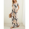 image:imageGRECERELLE Women Summer Casual Maxi Long Dress Short Sleeve Crew Neck with Pockets Size S3XLGeometric Ribbon