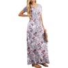image:imageGRECERELLE Women Summer Casual Maxi Long Dress Short Sleeve Crew Neck with Pockets Size S3XLGray Azalea