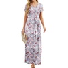 image:imageGRECERELLE Women Summer Casual Maxi Long Dress Short Sleeve Crew Neck with Pockets Size S3XLGray Azalea