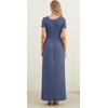 image:imageGRECERELLE Women Summer Casual Maxi Long Dress Short Sleeve Crew Neck with Pockets Size S3XLGray Blue