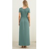 image:imageGRECERELLE Women Summer Casual Maxi Long Dress Short Sleeve Crew Neck with Pockets Size S3XLHaze Blue