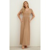 image:imageGRECERELLE Women Summer Casual Maxi Long Dress Short Sleeve Crew Neck with Pockets Size S3XLKhaki