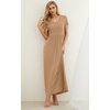 image:imageGRECERELLE Women Summer Casual Maxi Long Dress Short Sleeve Crew Neck with Pockets Size S3XLKhaki