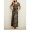 image:imageGRECERELLE Women Summer Casual Maxi Long Dress Short Sleeve Crew Neck with Pockets Size S3XLLd Dark Khaki