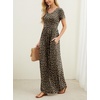 image:imageGRECERELLE Women Summer Casual Maxi Long Dress Short Sleeve Crew Neck with Pockets Size S3XLLd Dark Khaki