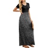 image:imageGRECERELLE Women Summer Casual Maxi Long Dress Short Sleeve Crew Neck with Pockets Size S3XLLeopard Print Black