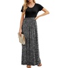 image:imageGRECERELLE Women Summer Casual Maxi Long Dress Short Sleeve Crew Neck with Pockets Size S3XLLeopard Print Black