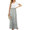 image:imageGRECERELLE Women Summer Casual Maxi Long Dress Short Sleeve Crew Neck with Pockets Size S3XLLily Green