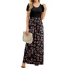 image:imageGRECERELLE Women Summer Casual Maxi Long Dress Short Sleeve Crew Neck with Pockets Size S3XLMantian March Red