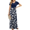 image:imageGRECERELLE Women Summer Casual Maxi Long Dress Short Sleeve Crew Neck with Pockets Size S3XLNavy Blue Floral