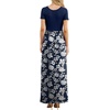 image:imageGRECERELLE Women Summer Casual Maxi Long Dress Short Sleeve Crew Neck with Pockets Size S3XLNavy Blue Floral