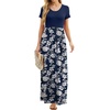 image:imageGRECERELLE Women Summer Casual Maxi Long Dress Short Sleeve Crew Neck with Pockets Size S3XLNavy Blue Floral