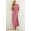 image:imageGRECERELLE Women Summer Casual Maxi Long Dress Short Sleeve Crew Neck with Pockets Size S3XLPink