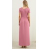 image:imageGRECERELLE Women Summer Casual Maxi Long Dress Short Sleeve Crew Neck with Pockets Size S3XLPink