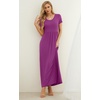 image:imageGRECERELLE Women Summer Casual Maxi Long Dress Short Sleeve Crew Neck with Pockets Size S3XLRose Purple
