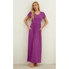image:imageGRECERELLE Women Summer Casual Maxi Long Dress Short Sleeve Crew Neck with Pockets Size S3XLRose Purple