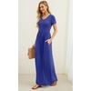 image:imageGRECERELLE Women Summer Casual Maxi Long Dress Short Sleeve Crew Neck with Pockets Size S3XLRoyal Blue