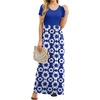 image:imageGRECERELLE Women Summer Casual Maxi Long Dress Short Sleeve Crew Neck with Pockets Size S3XLRoyal Blue Floral