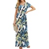 image:imageGRECERELLE Women Summer Casual Maxi Long Dress Short Sleeve Crew Neck with Pockets Size S3XLWhite Monotherapy