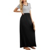 image:imageGRECERELLE Women Summer Casual Maxi Long Dress Short Sleeve Crew Neck with Pockets Size S3XLWhite Striped