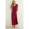 image:imageGRECERELLE Women Summer Casual Maxi Long Dress Short Sleeve Crew Neck with Pockets Size S3XLWine Red
