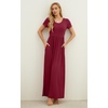 image:imageGRECERELLE Women Summer Casual Maxi Long Dress Short Sleeve Crew Neck with Pockets Size S3XLWine Red