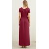 image:imageGRECERELLE Women Summer Casual Maxi Long Dress Short Sleeve Crew Neck with Pockets Size S3XLWine Red